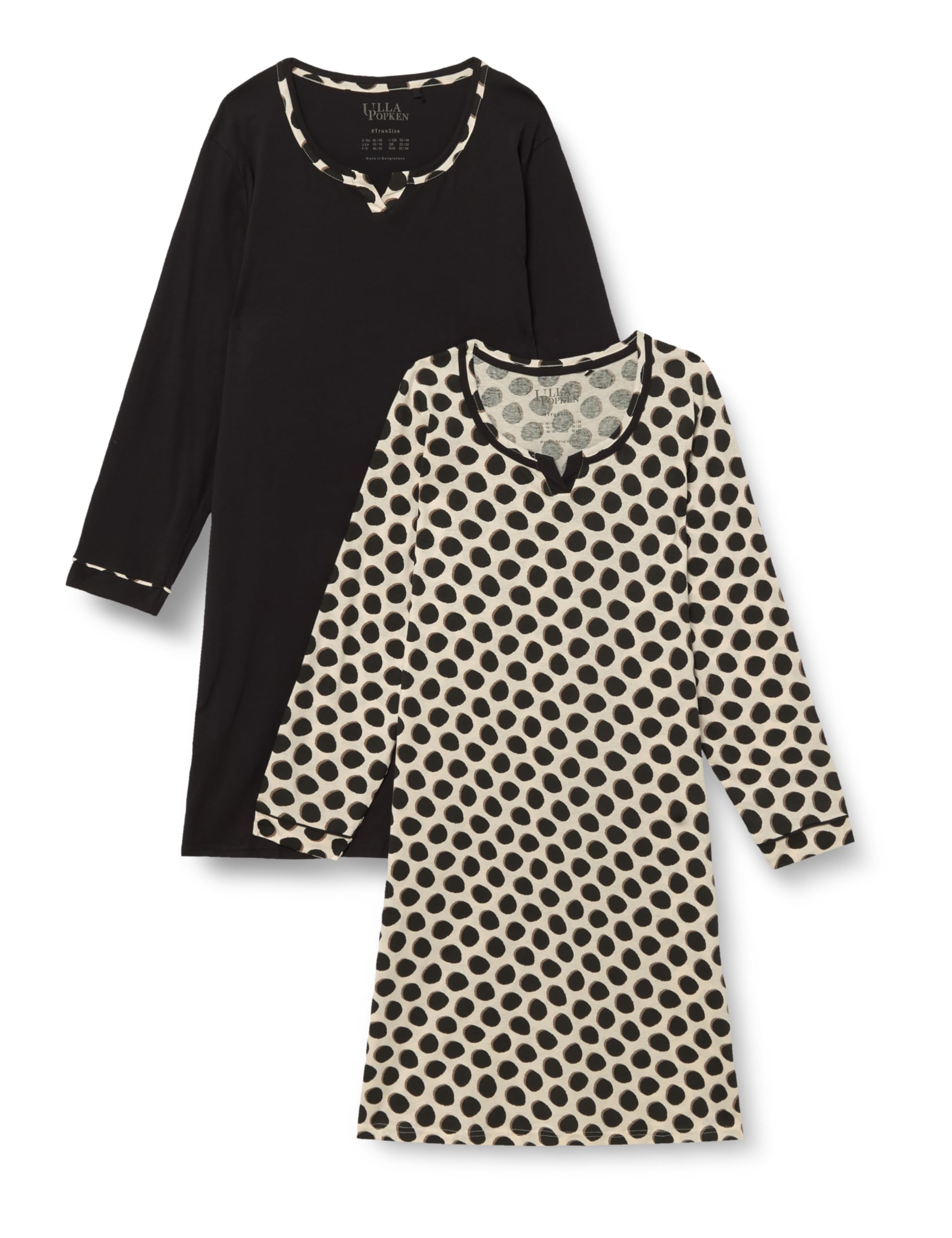 Ulla Popken Damen 2pcs Bigshirts, Brush Stroke Nightgown