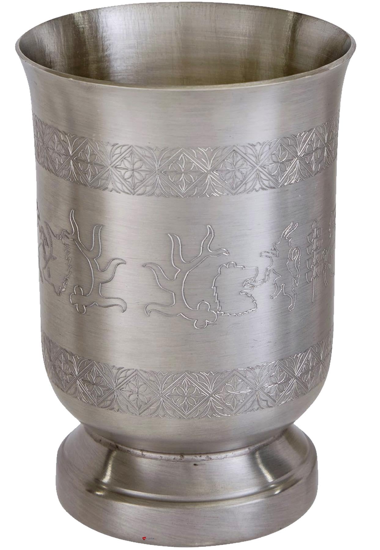 I LUV LTD Peltro Medievale Scena di Caccia Potabile Tazza Calice Ispirato All'autentico 15 Secolo Antico Fine Perfetto per L'incisione