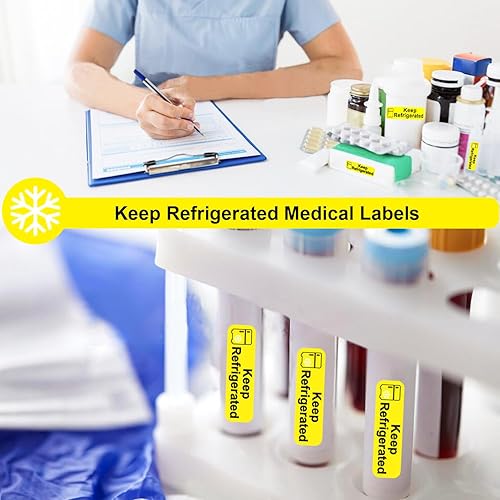 Miniatura 4 de Pegatinas refrigeradas, embalaje de alimentos fríos, etiquetas de advertencia y clínicas de salud, material de PVC duradero impermeable, 500