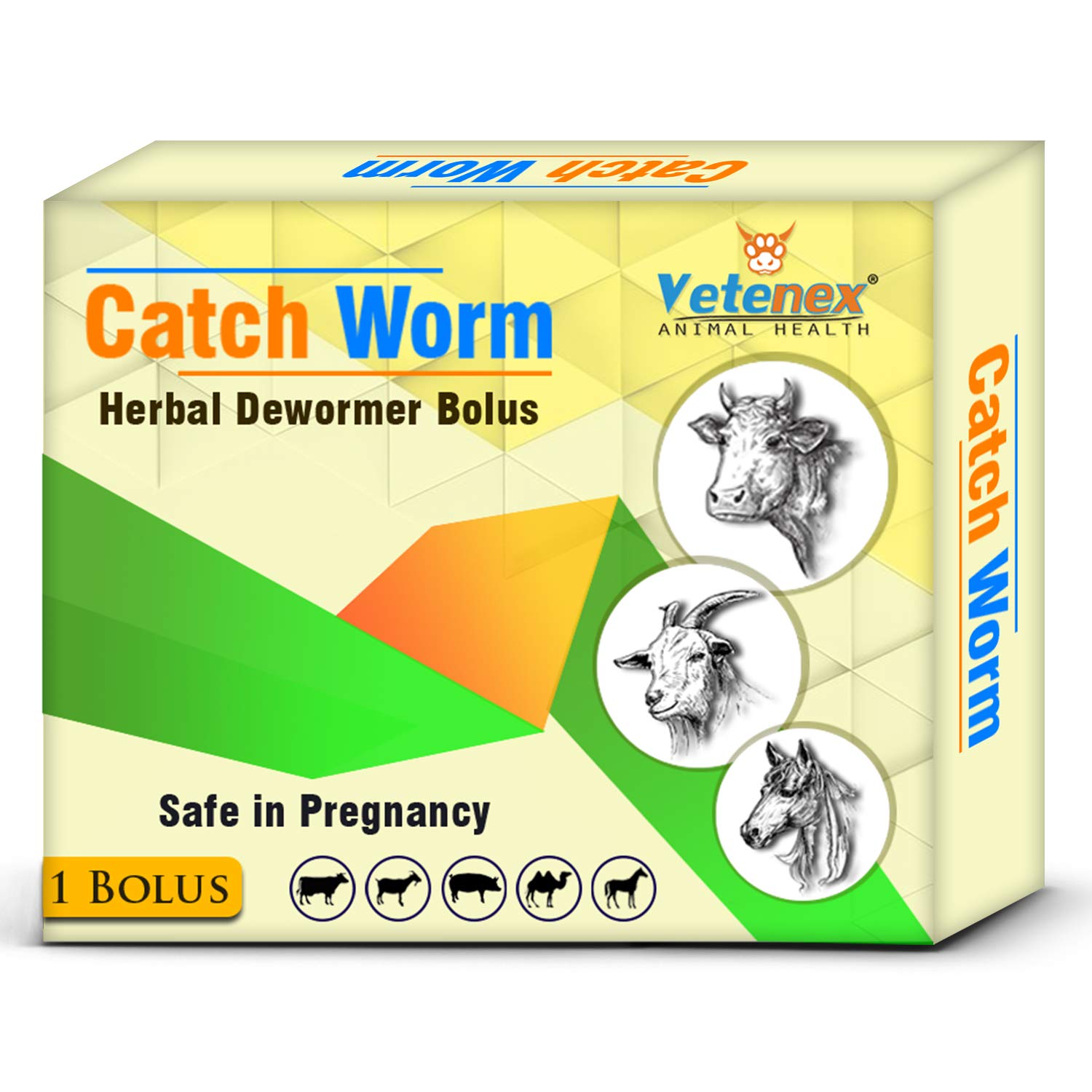 VETENEX Catch Worm Veterinary Herbal Dewormer Bolus for Cattle
