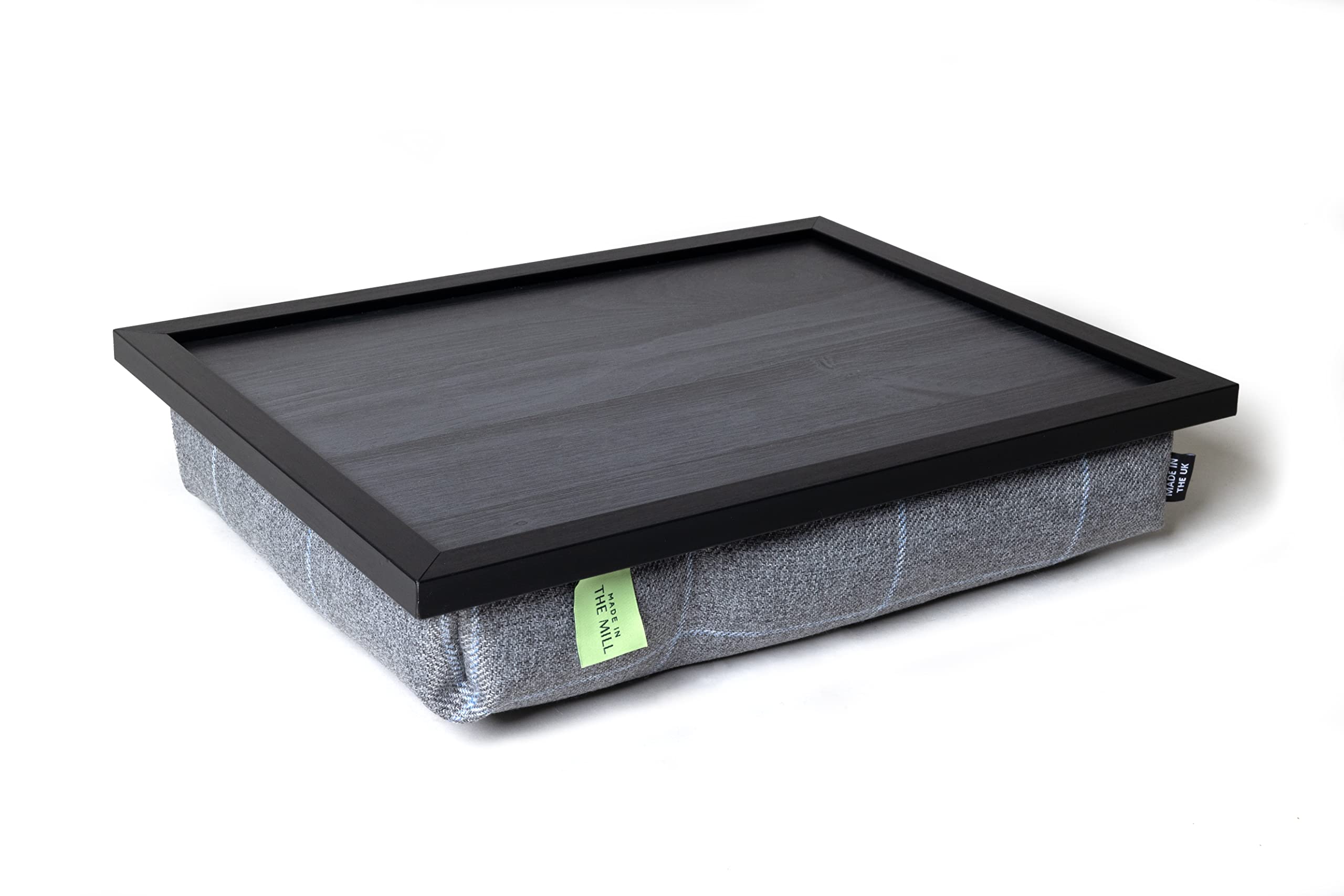 Made in the Mill Luxury Lap Tray with Bean Bag Base (Grey tweed)