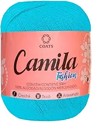 Fio Camila Fashion 500, Linha para Crochê, Diversas Cores - Coats Corrente - UNIDADE (433 TURQUESA)