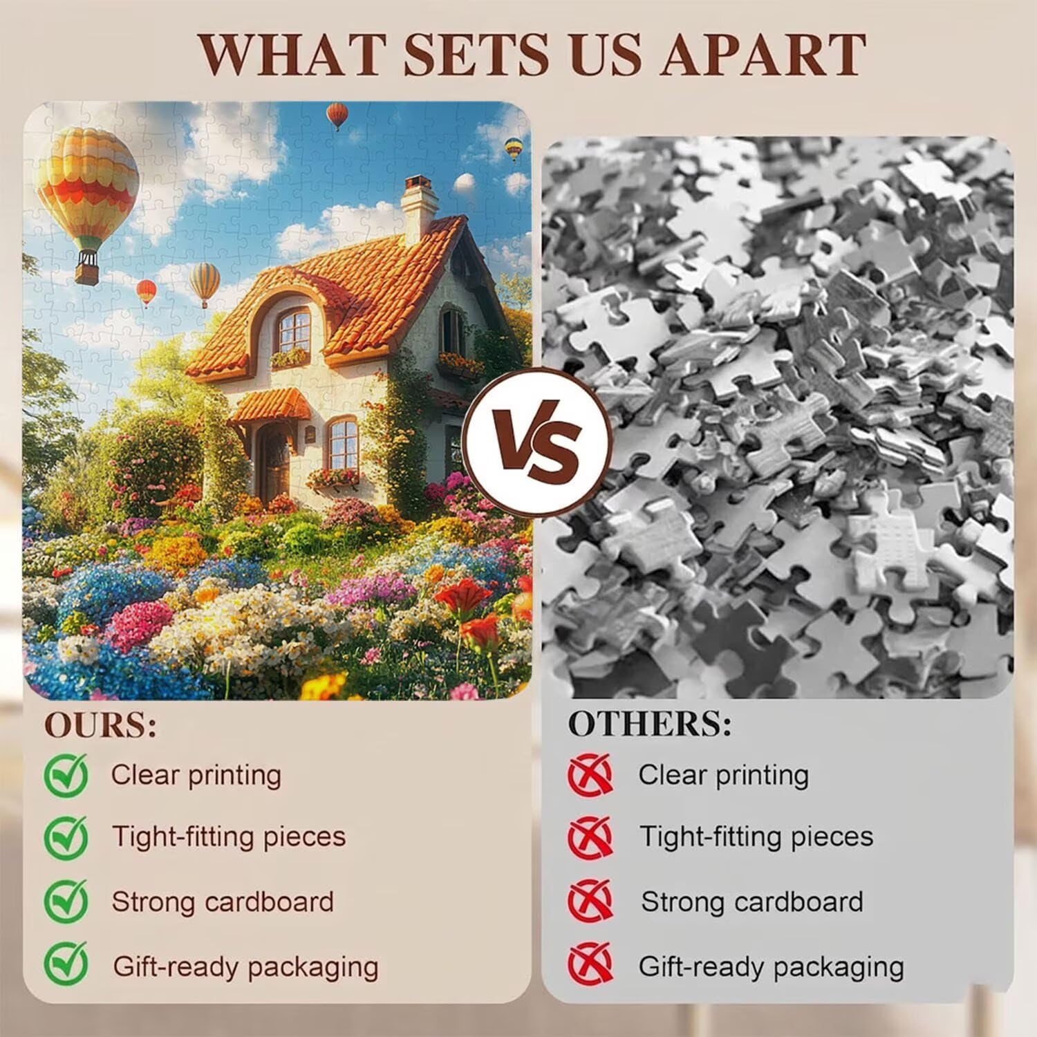 mongolfiera cabina Puzzle 1500 Pezzi per Adulti, Puzzle in Legno - Collezione Classica con Poster Incluso - Sfida di Concentrazione e Passatempo Antistress, Gioco per Famiglia, 87 x 57 cm f0-842