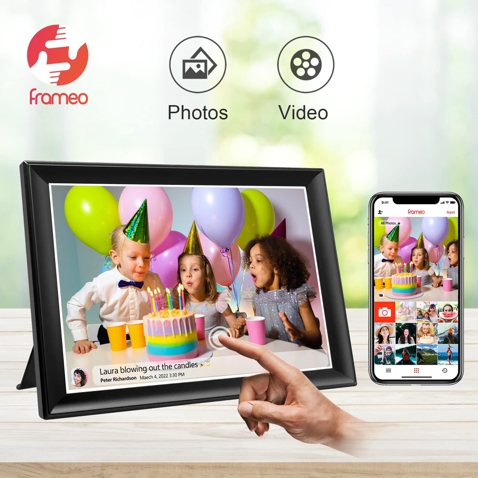 Snapklik.com : 64GB FRAMEO 10.5 Inch Smart WiFi Digital Photo Frame ...