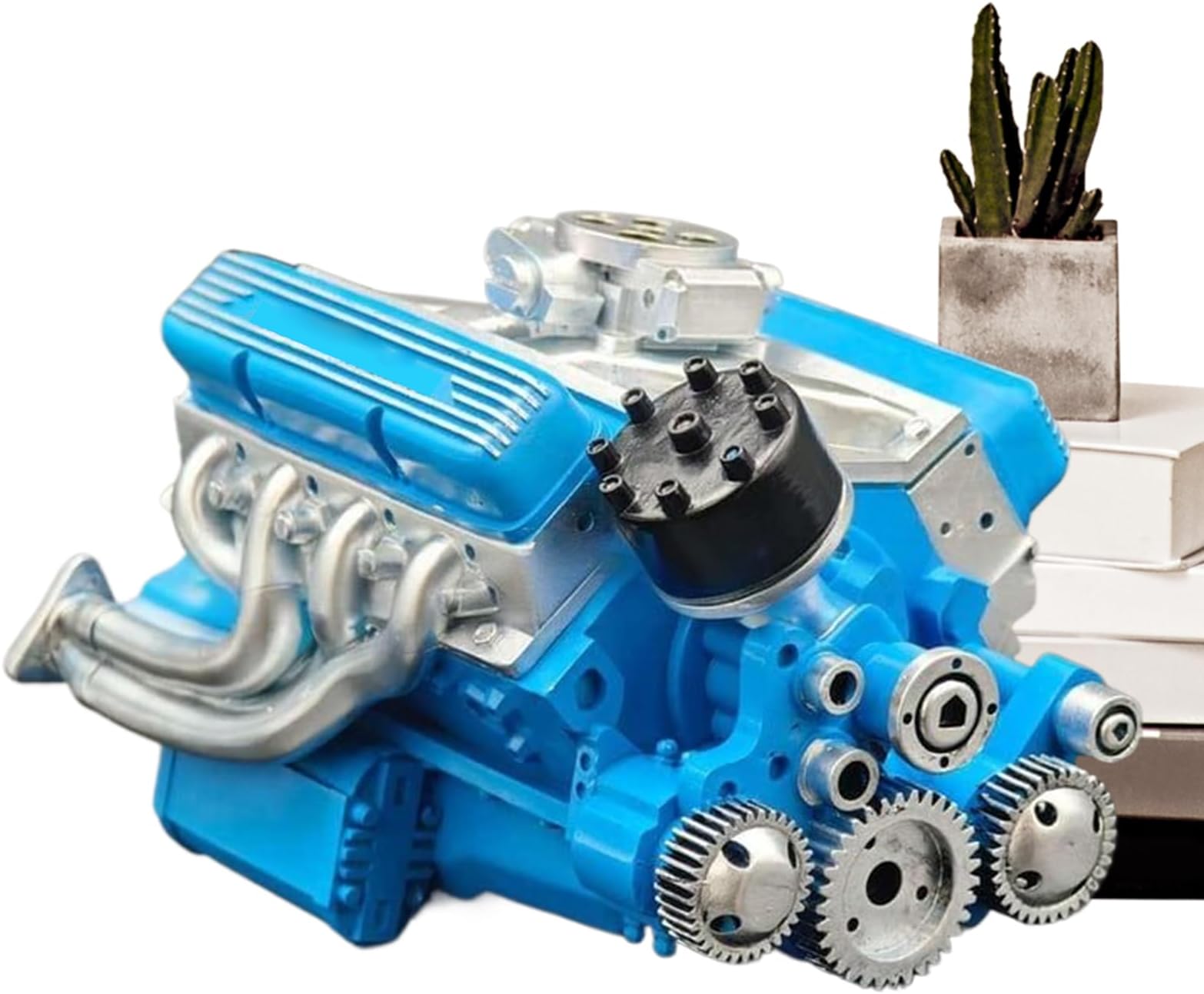 V8 Engine Model - Realistic Science Toy Educational Display, Resin Mechanical Motor Décor, Kids Room Living Room Desk, Science Games Learning Tool, Engine Model Atmosphere Home Display | For Teens Adu