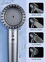 Vista 3 de Cobbe Ion Drops Filtered Shower Head with Handheld, High Pressure 4+1 Spray Mode Showerhead with Filters, Built-in Power Wash for Hard Water