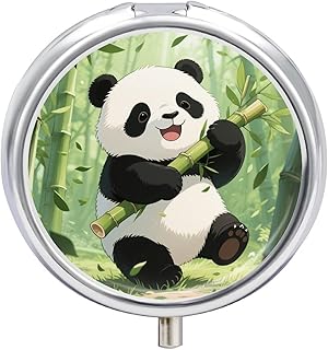 Nutritional Supplement Box Panda Printed Daily Portion Box Portable Three Compartments Suitable for Travel and Commuting