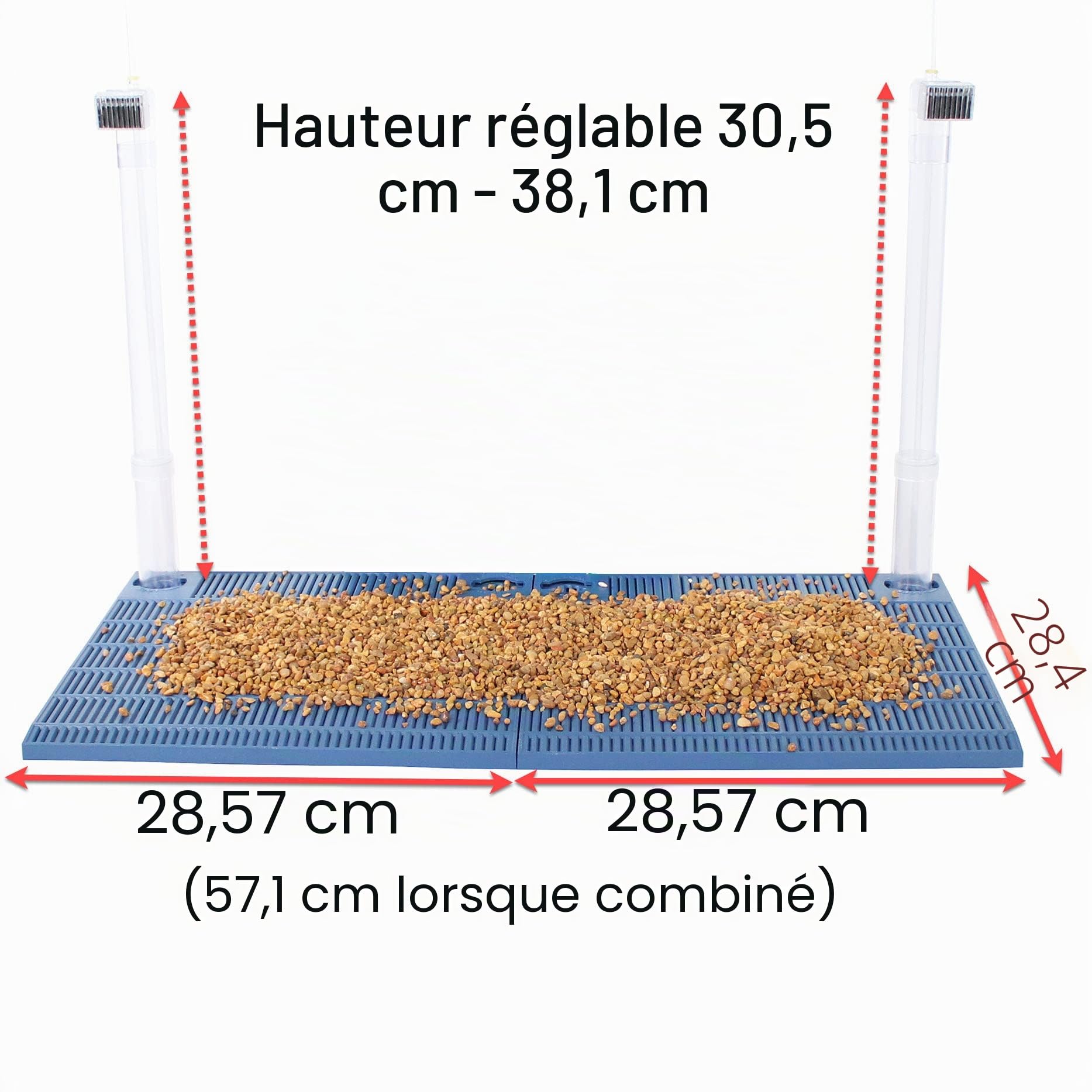 Penn-Plax, Filtre d'aquarium sous Gravier pour réservoirs de 56,8 à 75,7 L, Deux plaques de 28,4 cm x 28,6 cm, système sous Gravier pour Une Eau Claire et Propre, sans Danger pour Les réservoirs