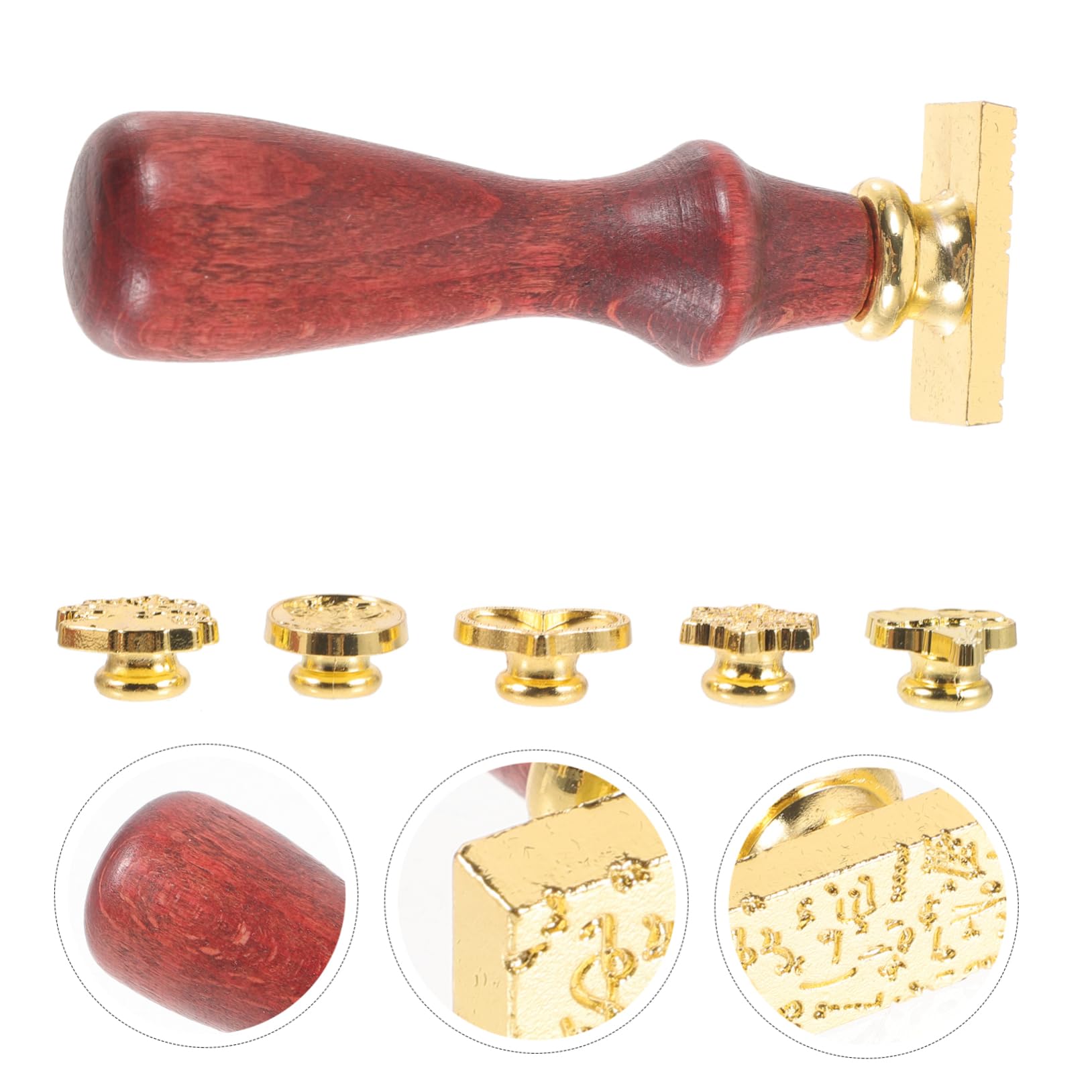 NUOBESTY 5 Sätze Retro Holzgriff Wachs Siegelstempel Set mit Vintage Wachssticks für Einladungen Briefe und Diy Bastelprojekte Elegante Versiegelung für Besondere Anlässe