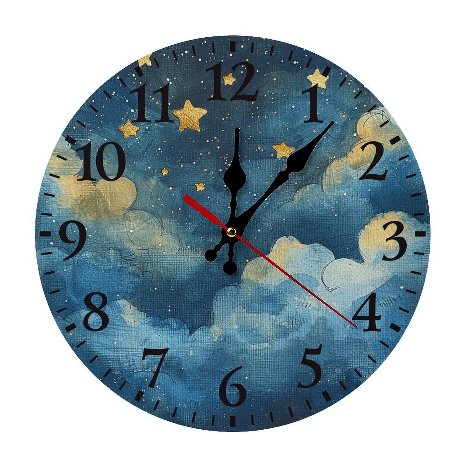 NTVOWPZO 10 Inch Wall Clock Unique Scenery Images Battery Operated Wall Clocks Silent Non-Ticking Round Wall Clock for Living Room Kitchen Home Office Wall Decorative Clock