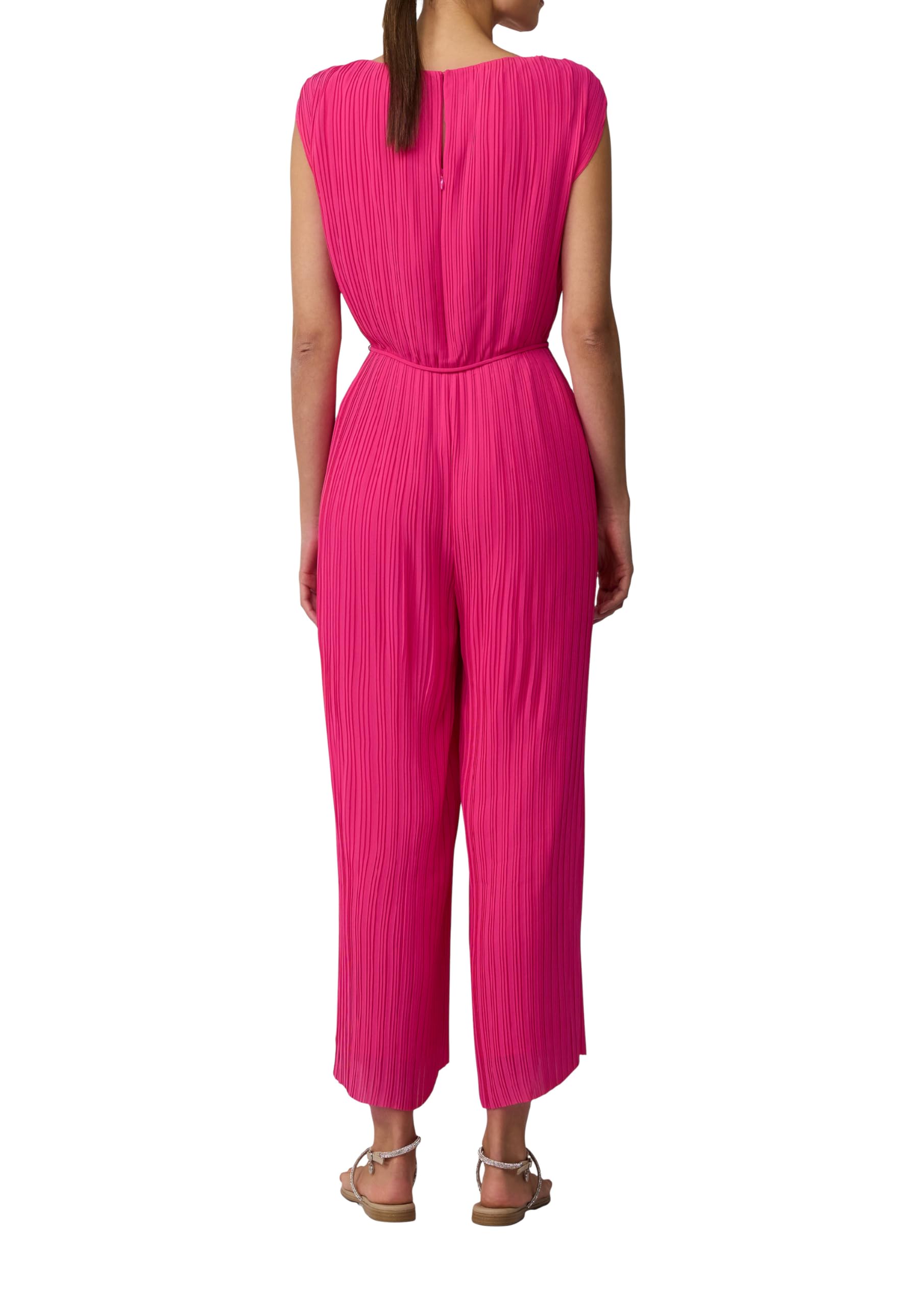 s.Oliver Plissierter Jumpsuit aus Chiffon mit Bindegürtel