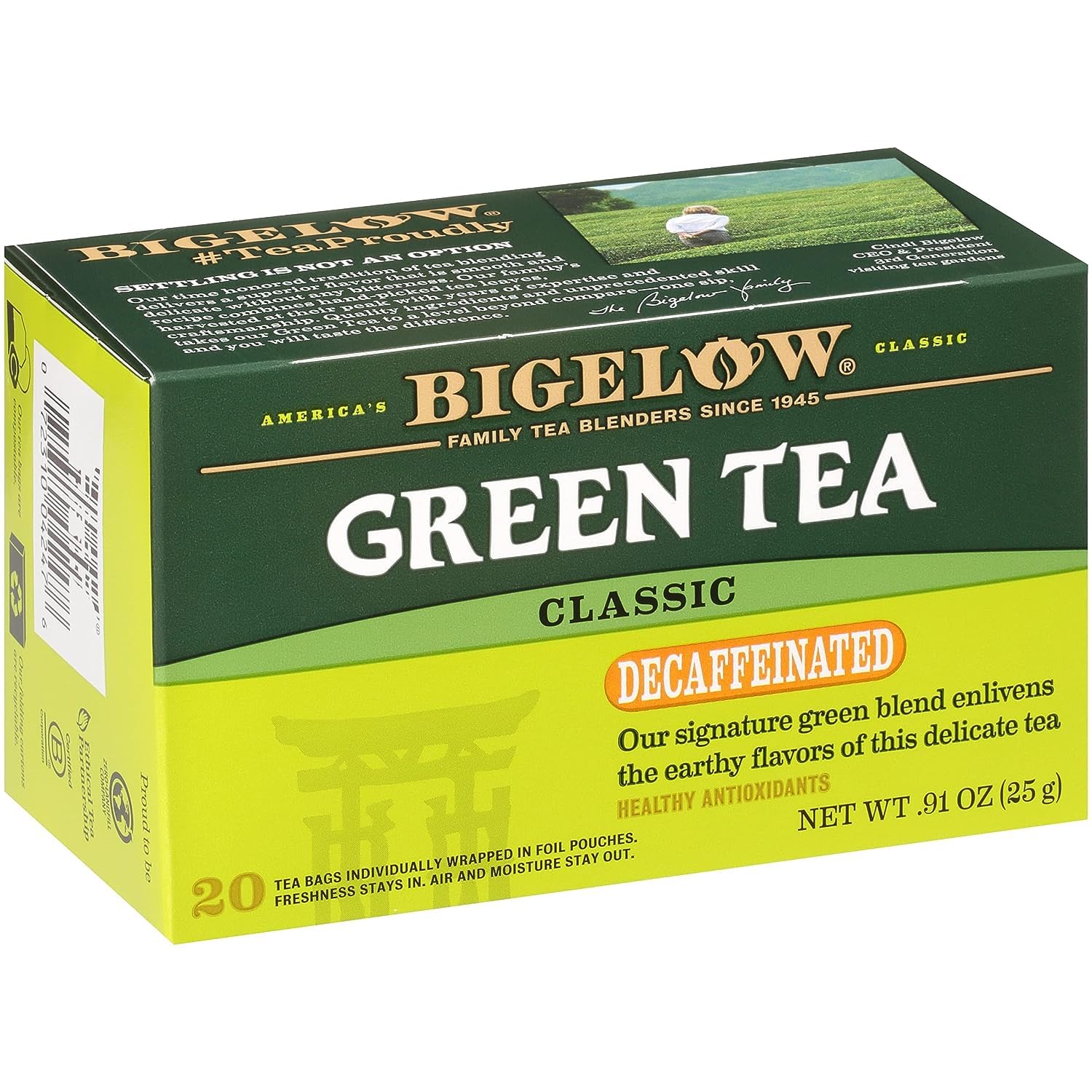 Bigelow Green Tea Classic Decaffeinated Signature Green Blend With Freshness & Aroma 20 Tea Bags Net Wt 0.91oz (25gm) (B0CRHWH9J6) Amazon Price History, Amazon Price Tracker