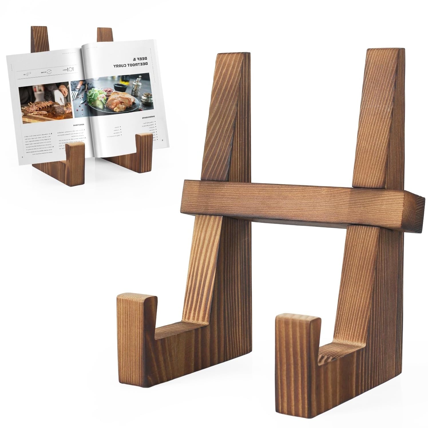 Recipe Book Stand, Wooden Cookbook Stands Farmhouse Cook Book Holder