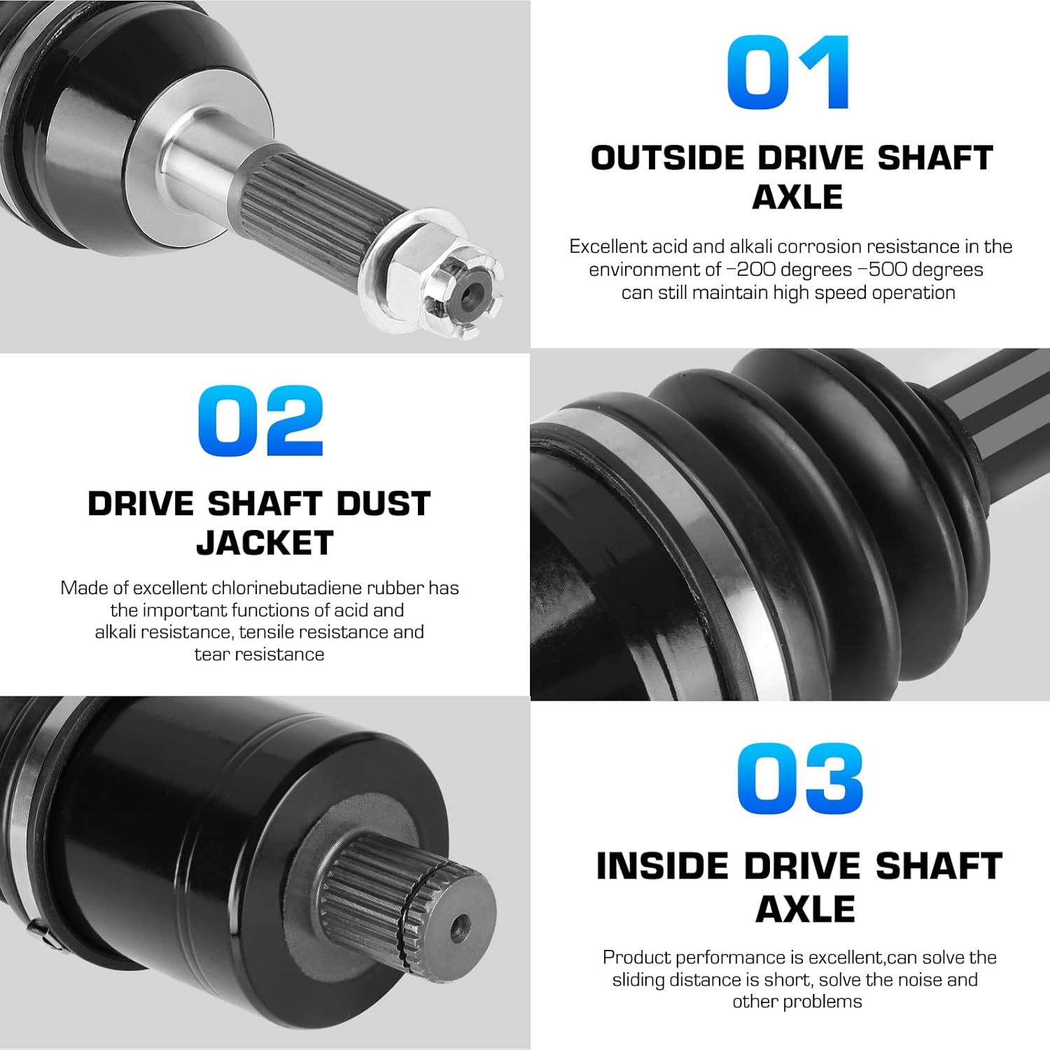 Rear Left or Right CV Axle Shaft for Polaris Ranger 570 2014-2017, Ranger ETX 2015-2016, Replace for 1334134 1333069, 1 Rear Axle