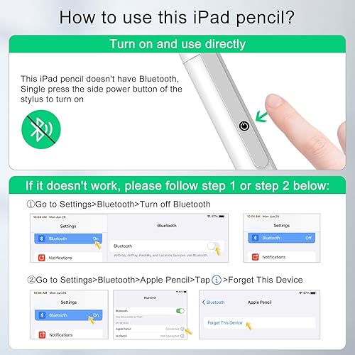 Miniatura 5 de Lápiz óptico para iPad lápiz, alternativa al Apple Pencil USB-C, carga rápida de 13 minutos para lápiz Apple Pencil de 10 generación, compatible con