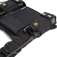 Vista 5 de Funda de hombro de radio para arnés de pecho, chaleco para radio bidireccional, bolsa frontal para walkie talkie con bolsas frontales para Kenwood
