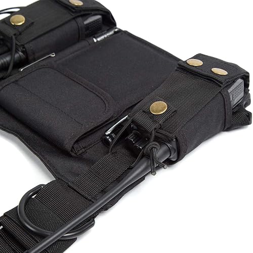 Miniatura 5 de Funda de hombro para radio y arnés de pecho para radio bidireccional, bolsa frontal para walkie talkie con bolsas delanteras para Kenwood Arcshell