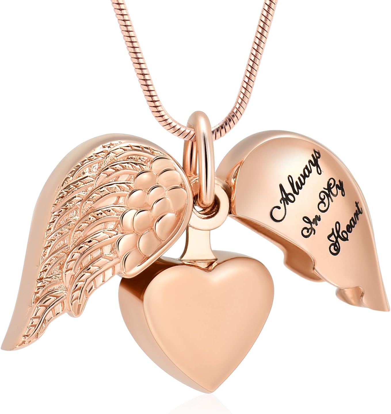 Cremation Jewellery Angel Wings Heart Urn Necklaces for Ashes Memorial Keepsake Pendant for Women Men