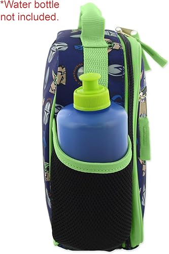 Miniatura 4 de Star Wars Mandalorian Baby Yoda - Lonchera escolar con aislamiento suave para niños y niñas (tamaño único, azulverde)