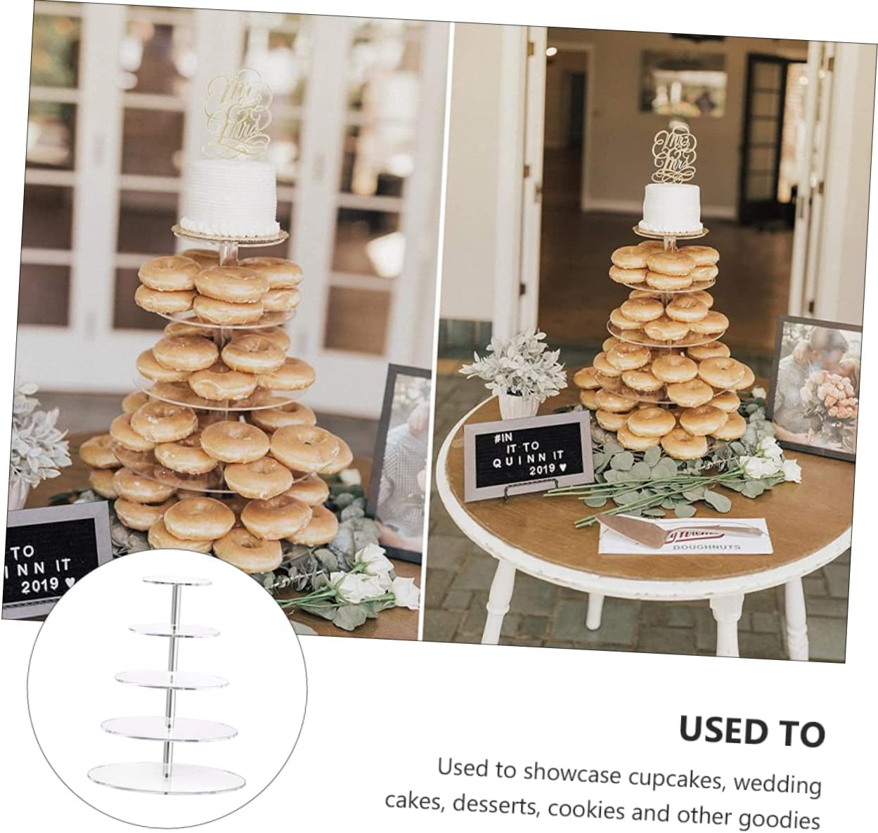 Cabilock 1pc Five-Layer Cake Display Stand Multi-Tiered Dessert Holder for Weddings Birthdays and Parties Elegant Macaron and Cupcake Rack Sturdy Design for Showcasing Treats