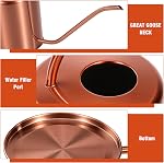 Le pot d'arrosage des plantes, 50 oz / 1500 ml Acier inoxydable Métal - Décoratif moderne avec une longue épanchement pour les plantes en pot intérieur, Bonsai, Fleurs de jardin, Cuivre
