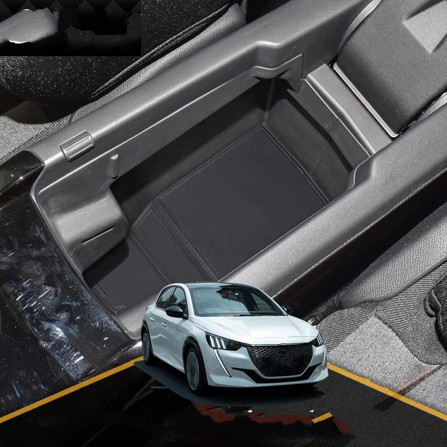 に適合する プジョー 208 E-208 2019 2020 2021 2022 GT レザーゲートスロットカップマット内皮質ドア溝