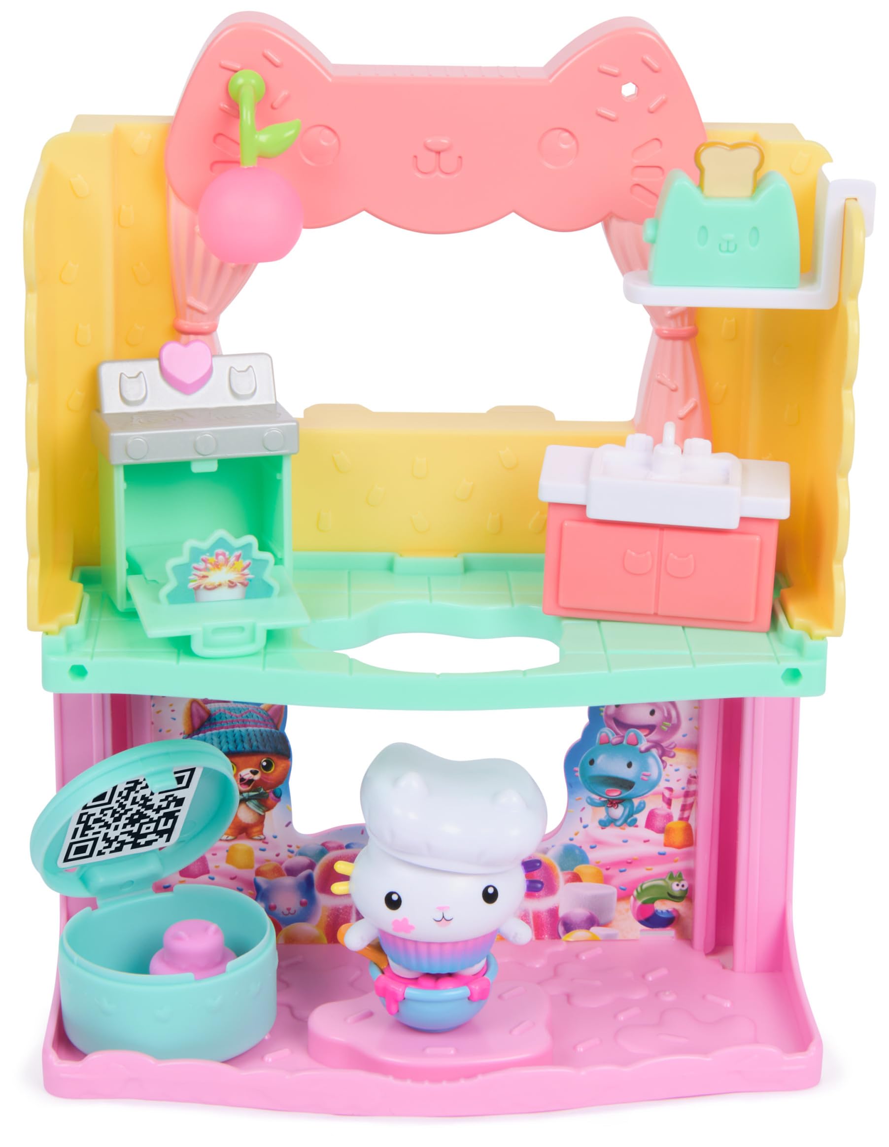 La Casa de Muñecas de Gabby - Pack Cocina de Pastelillo de La Película de Gabby's Dollhouse con Figura + 7 Accesorios + Juguete Sorpresa - Juguetes Niña 3 años + - Regalo Niña 3 años +