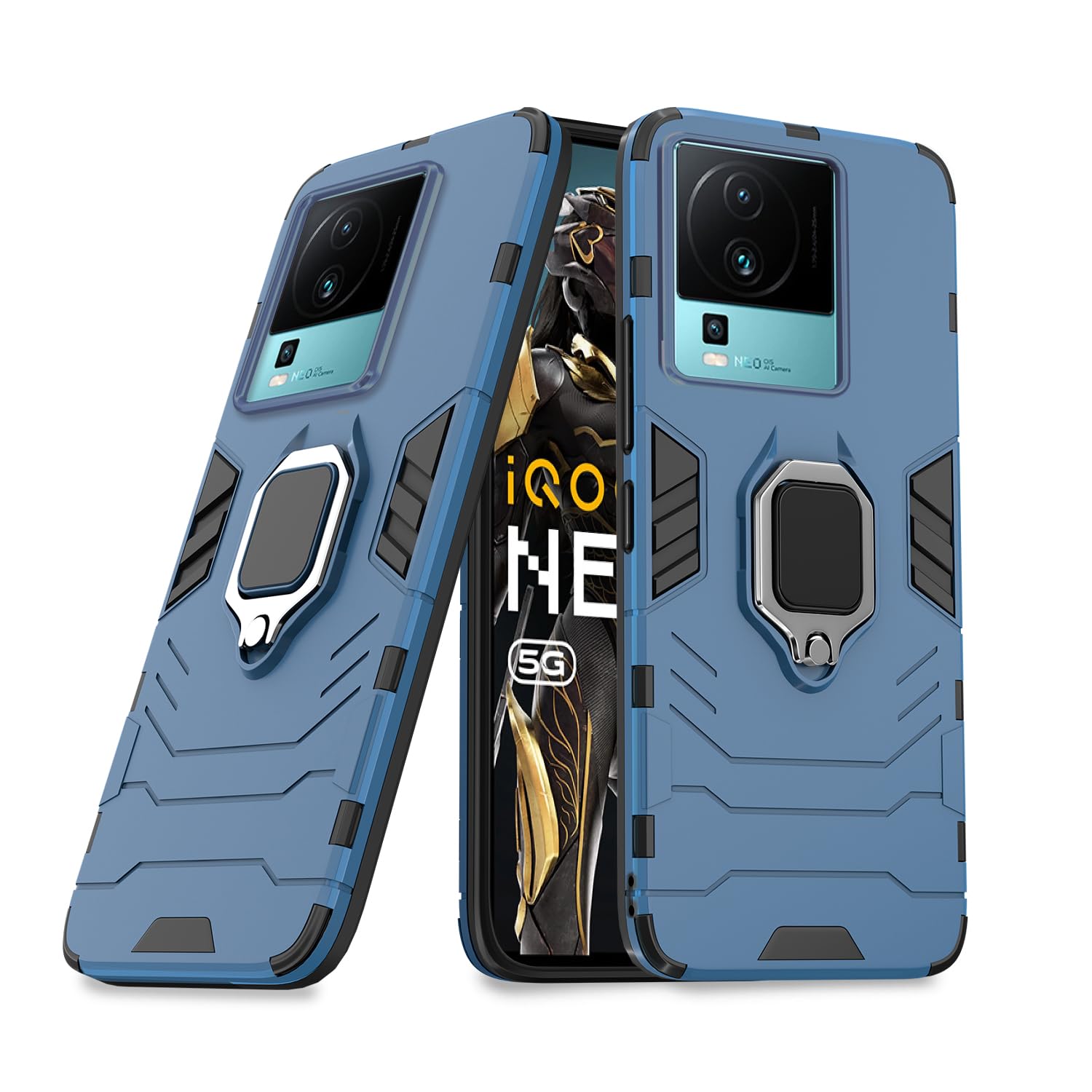 Pikkme iQOO Neo 7 5G Back Cover | D5 Tough Armor Bumper | 360 Protection Case | Ring Holder Stand Case for iQOO Neo 7 5G (Blue) (B0CBBL8VLJ) Amazon Price History, Amazon Price Tracker