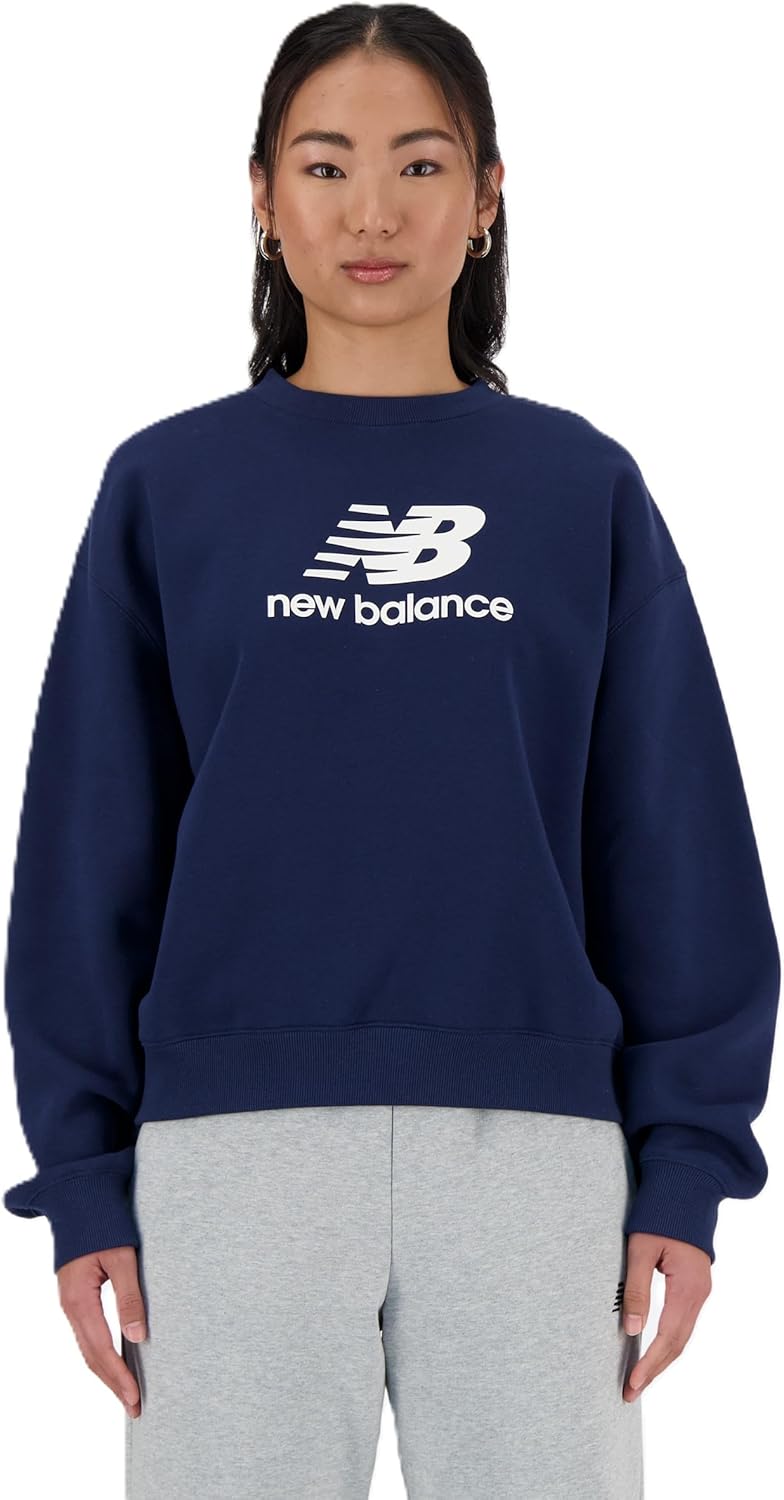 New Balance Womens Sport Essentials Fleece Logo Crew