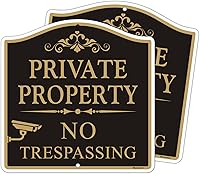 Vista 8 de Letrero grande de propiedad privada No Trespassing de 12 x 18 pulgadas, de aluminio reflectante sin óxido, resistente a la decoloración, protección