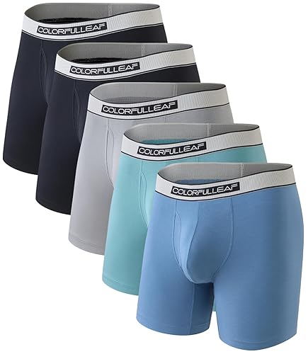 COLORFULLEAF Men's Underwear Soft Comfort Breathable Moisture Wicking Boxer Briefs