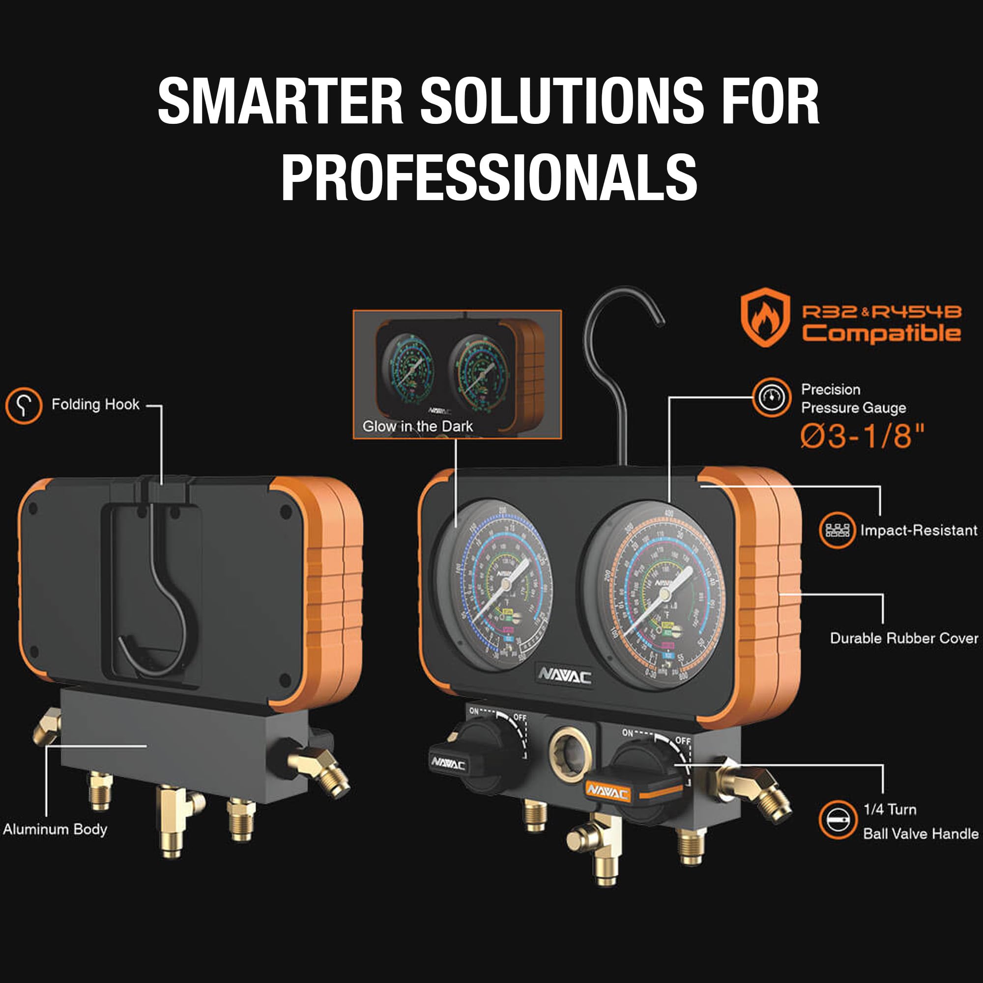 Amazon.com: NAVAC N2A4B Manifold Gauge - Class 1.0 Accuracy