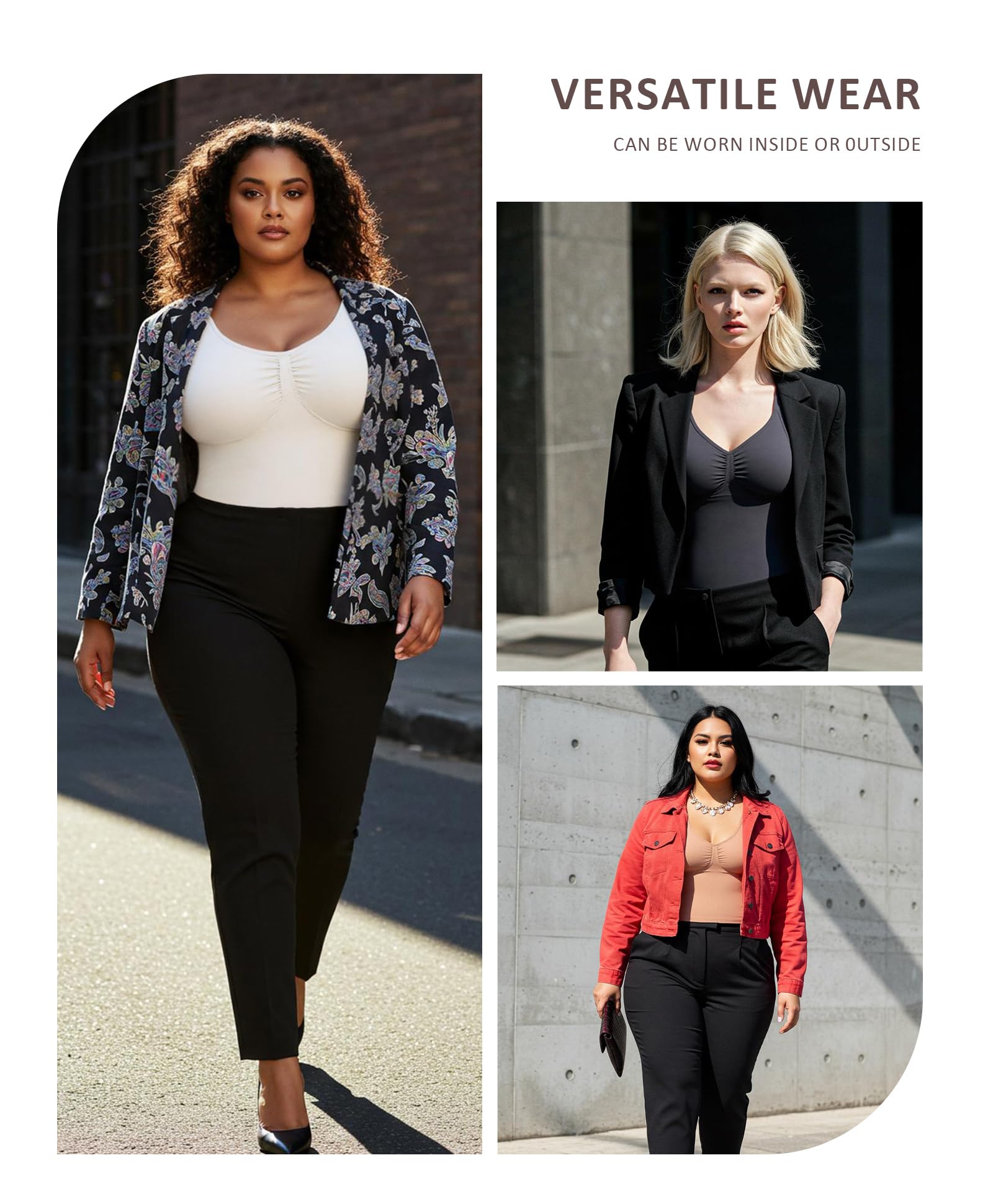 FeelinGirl Chaleco de compresión sin costuras para mujer | Camisa ligera y cómoda para todo el día con control de abdomen con correas ajustables, suaviza tus curvas