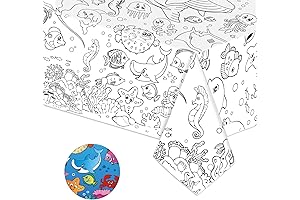 Under The Sea Coloring Tablecloth 54x108 - Table Cover - Kids Paper...