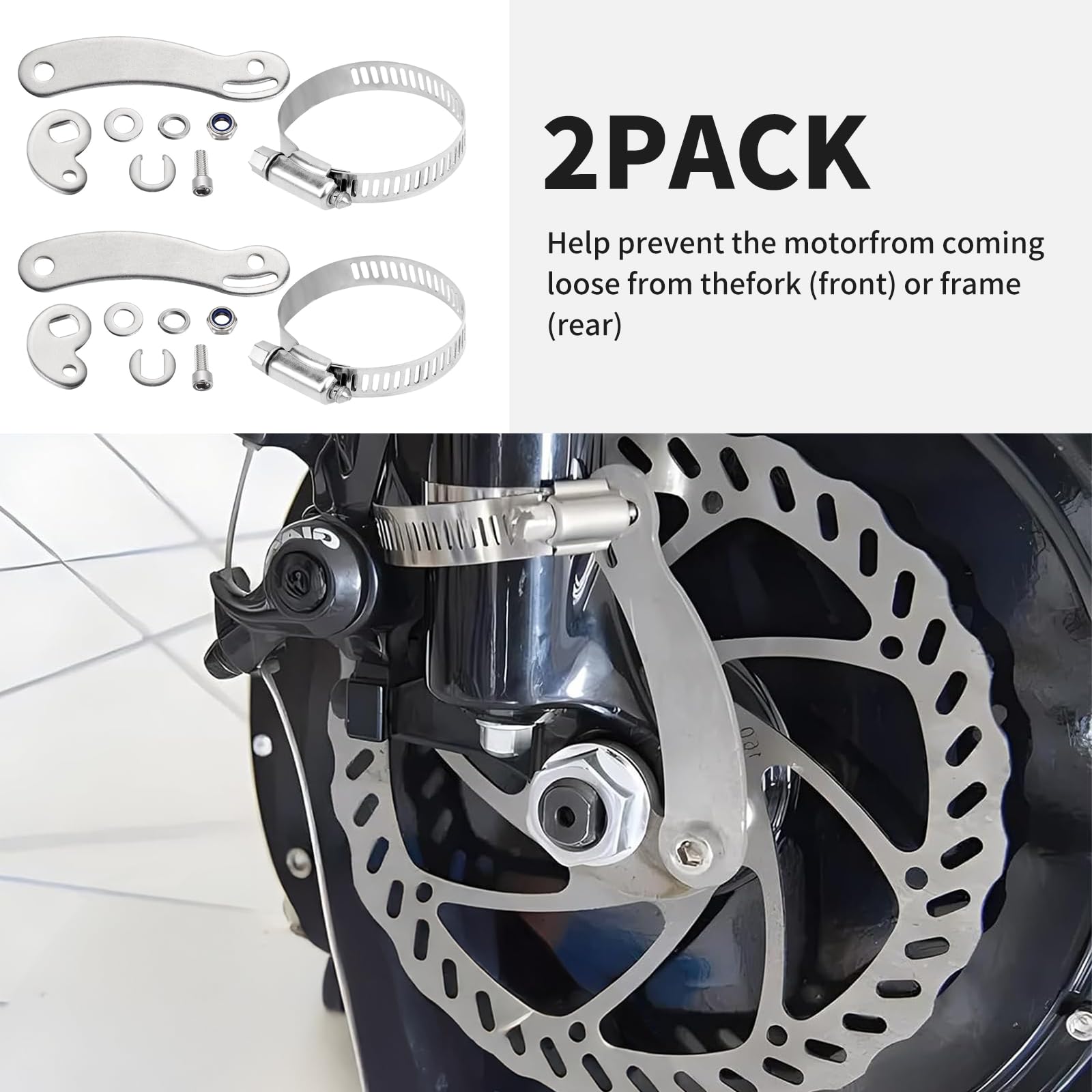 Bracci Torque EBike – 2 set di kit di conversione braccio dinamometrico ferro-alluminio, misura universale per biciclette elettriche, accessori per protezione albero motore, stabilità forcella