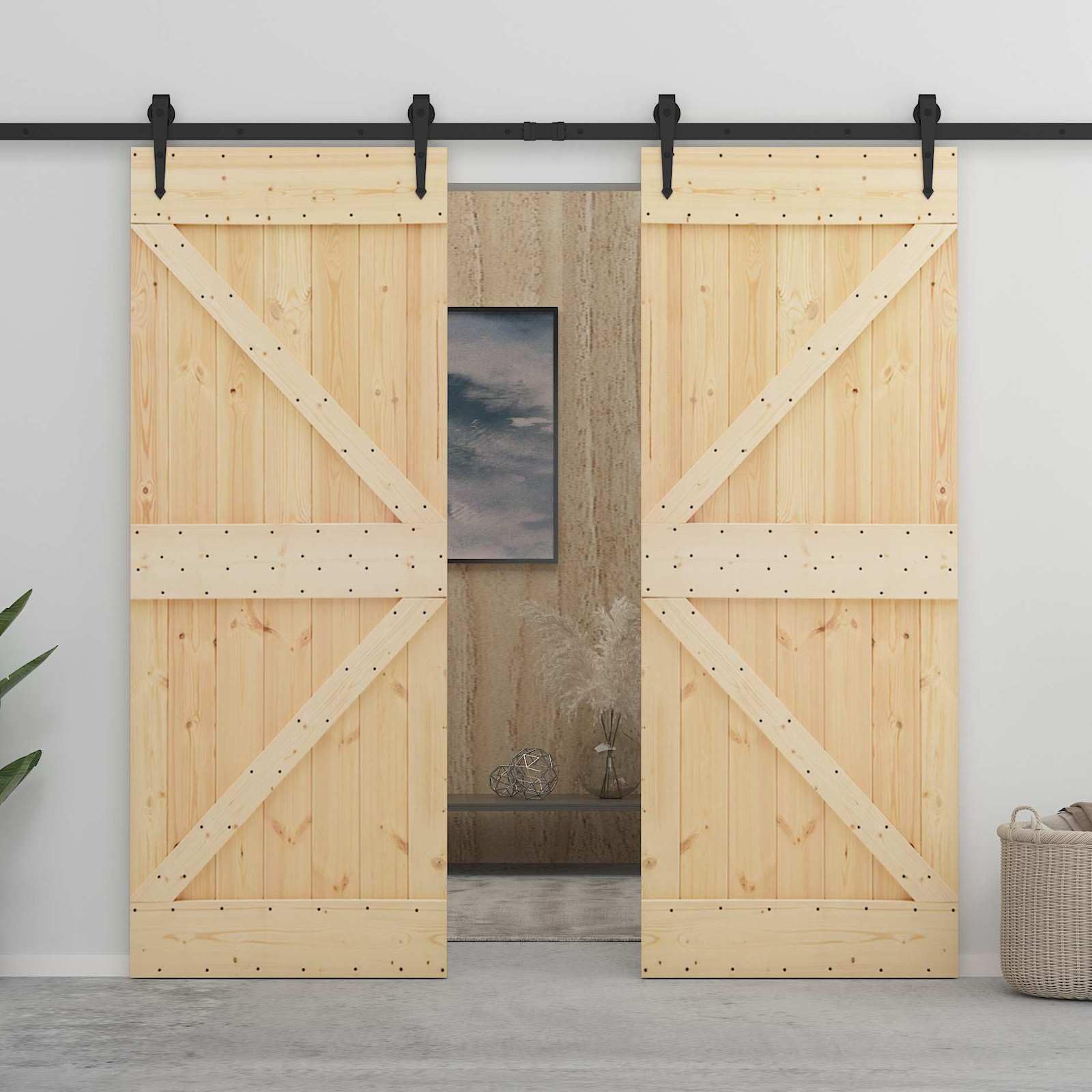 Porta Narvik Naturale 90 x 210 cm Legno di Pino Solido, Articoli di ferramenta,Materiali da Costruzione,Porte, 25kg-351043