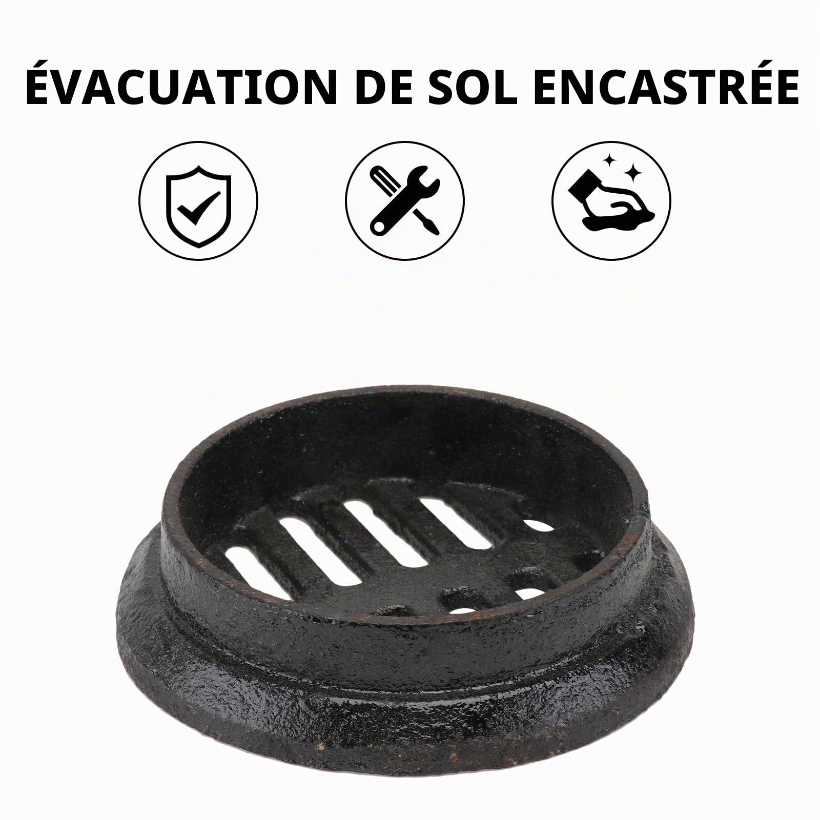 Veemoon 1pièce Couvercle De Drainage Fonte Intégré pour Évacuation Siphon De Sol pour Maison Et Jardin Design