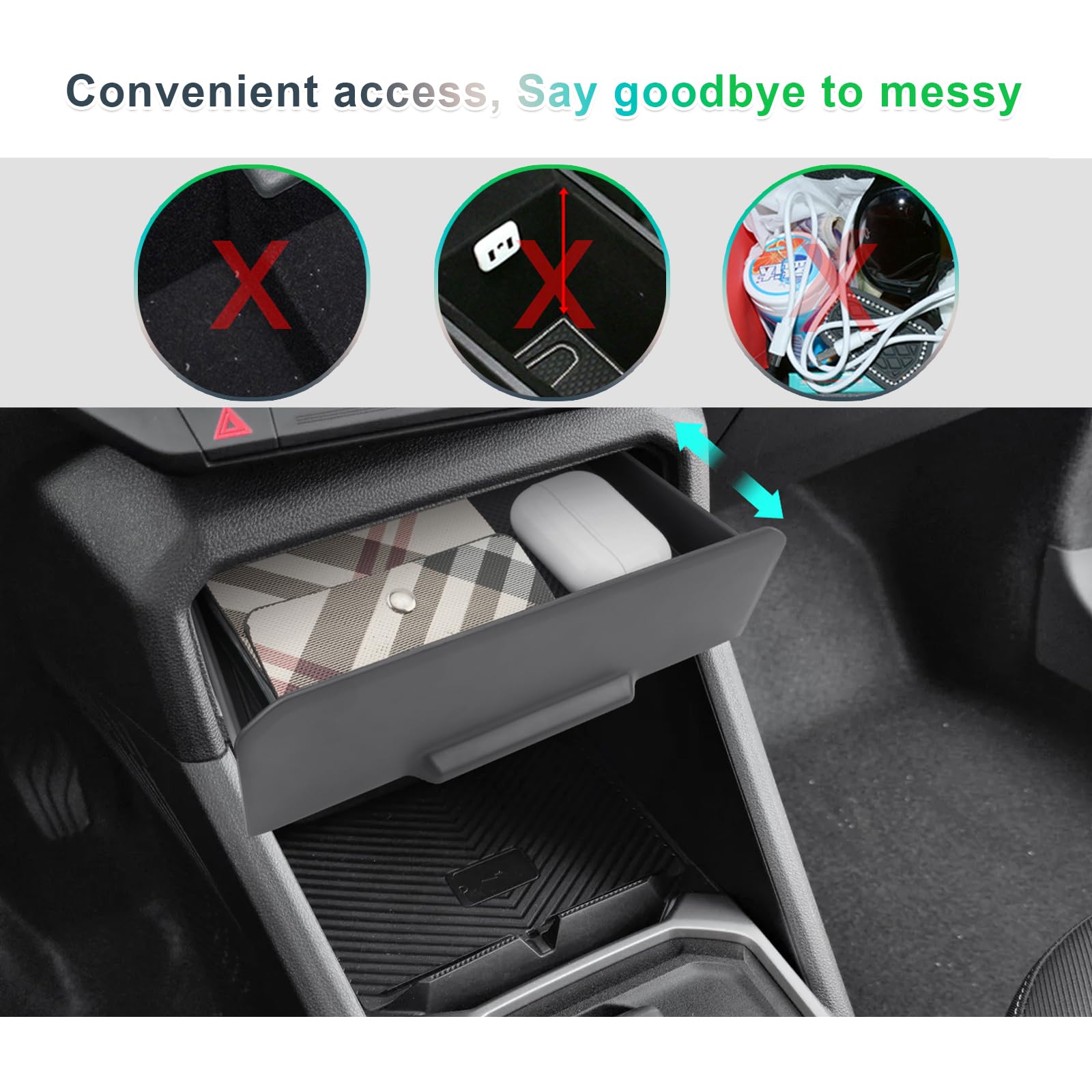GAFAT Dacia Duster 3 2025 2026 2024/ Dacia Bigster Mittelkonsole Aufbewahrungsbox Schublade, Für Dacia Duster III ab 2024 Versteckte Organizer Ablagen für Handy, Münze, Dacia Duster 3 Zubehör 2025