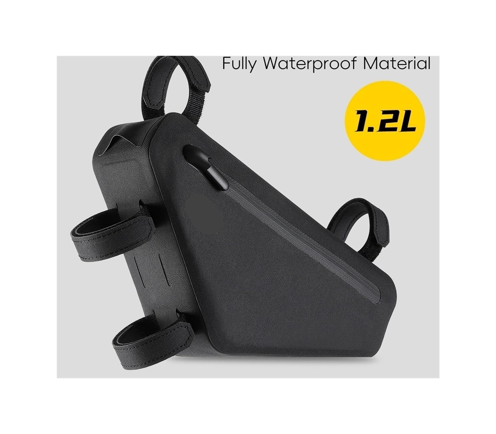 Telaio anteriore for borsa da bicicletta triangolare impermeabile 1PCS 1.2L | For accessori for bordi stretti for bici da strada MTB(359 Black 1L)