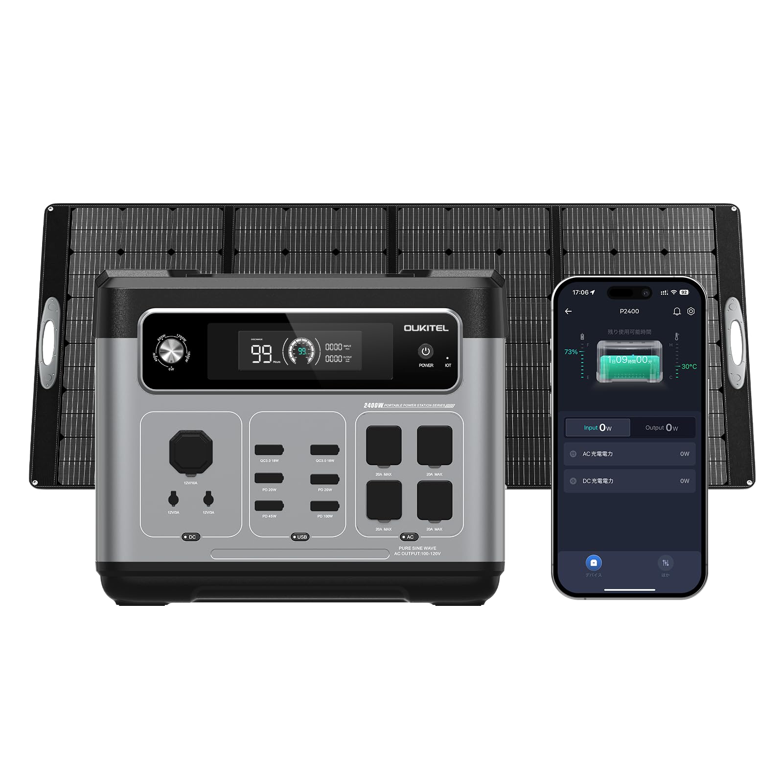 OUKITEL P2400 ポータブル電源 2048Wh瞬間最大4800W Amazon.co.jp: OUKITEL P2400 大容量2048Wh AC2400W（瞬間最大4800W