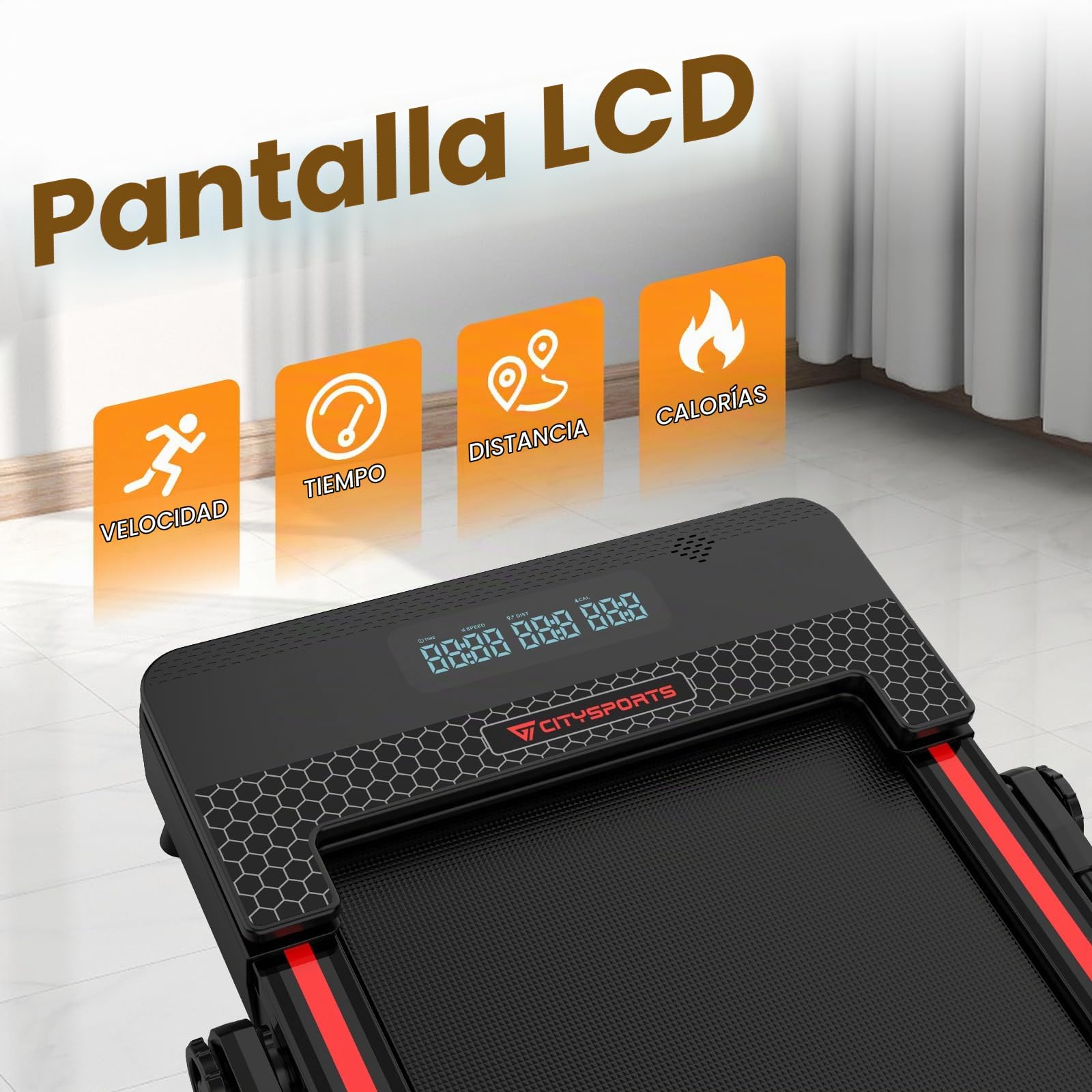 CITYSPORTS Cinta de Correr Plegable con Inclinación, Walking Pad 12 km/h | Cinta de Andar Eléctrica para Casa y Oficina