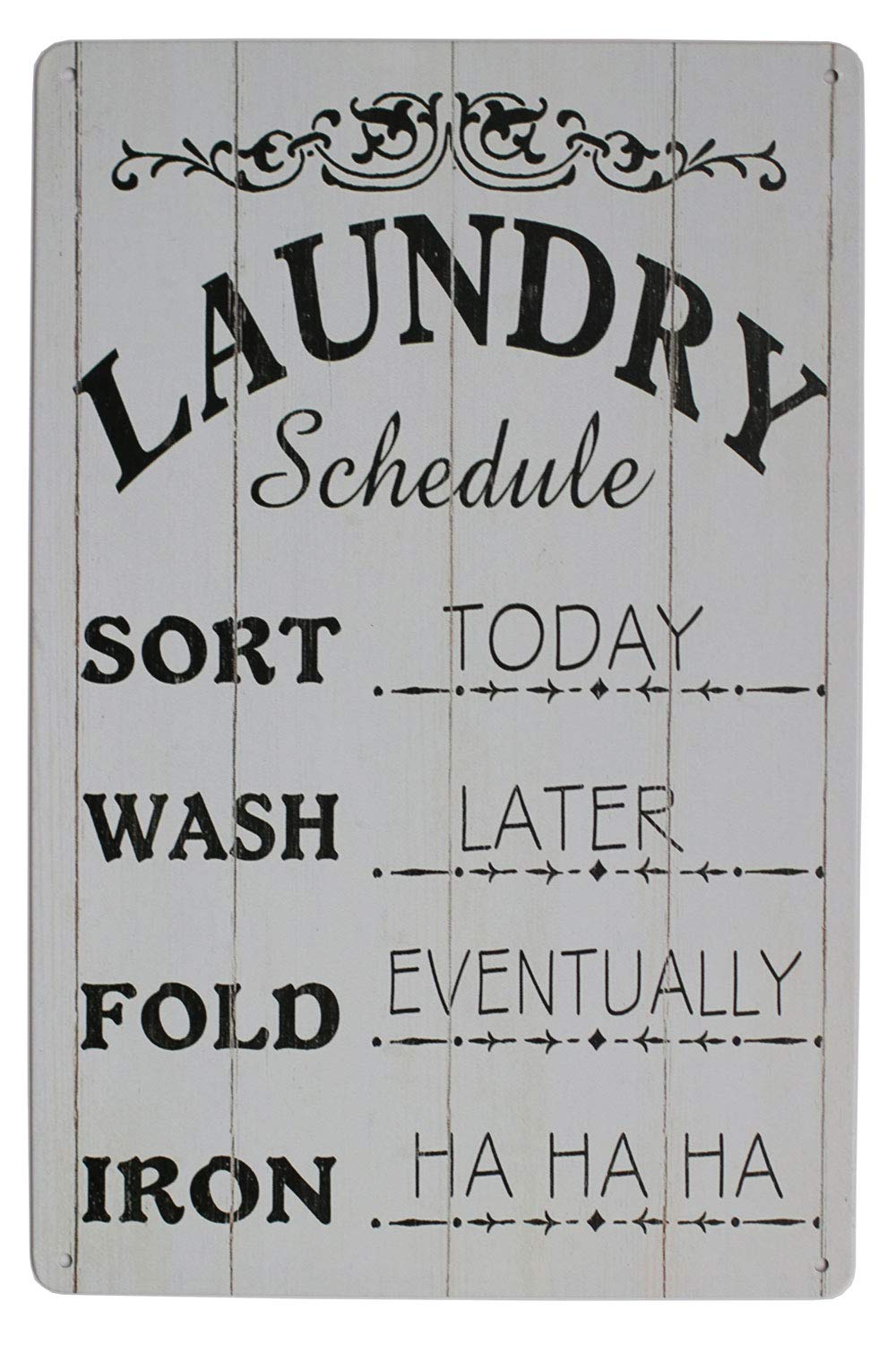 Hioni Laundry Schedule, Metal Tin Sign, Vintage Plaque Home Wall Decor