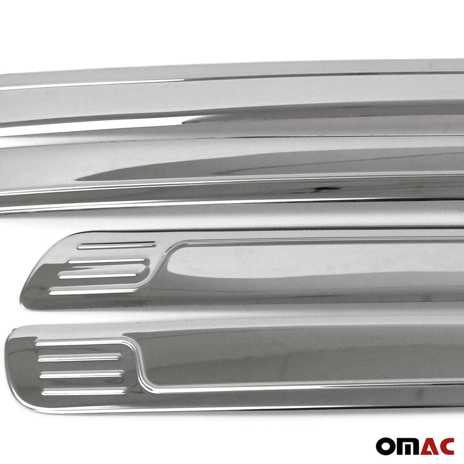 OMAC 5003131 Listón embellecedor/protector puerta Puerta vehículo ambos lados cromo Compatible con NISSAN NP300 Navara Pick-up D23 NP300 Navara Pick-up D40