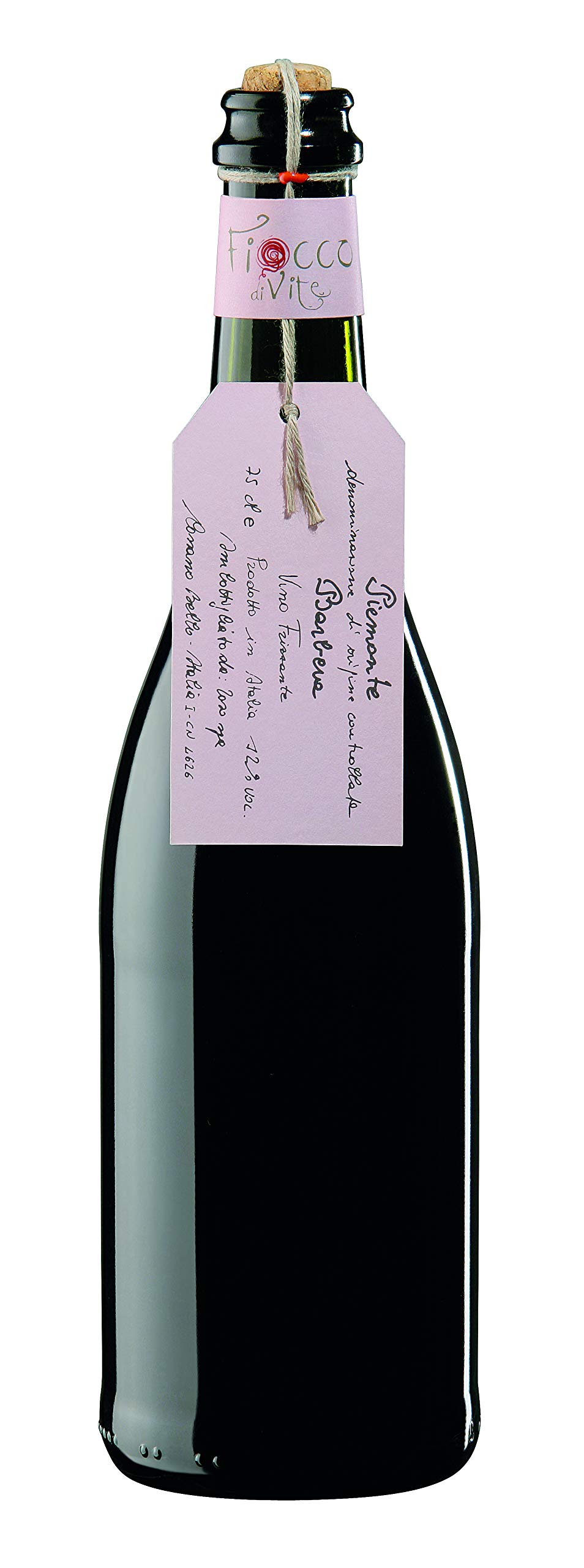 FIOCCO DI VITE Piemonte Doc Barbera Frizzante Fiocco Di Vite Vino Rosso Frizzante - 6 Bottiglie - 6x75cl