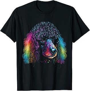 Cara de caniche colorida para dueños de perros Camiseta