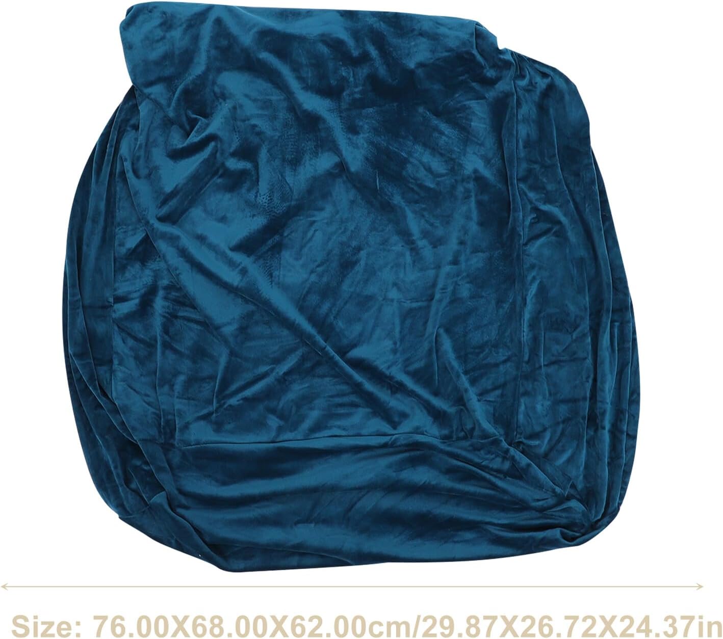 Recliner Chair Cover Slipcover Set, 4pcs Dark Blue High Stretch Plush Velvet, Thick Soft Furniture Protector for Small Couch Recliner, Living Room Use