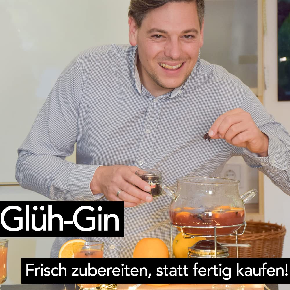 GeGeGe Glüh Gin Set SWEET HERBS mit Geschenkbox · Gin Geschenk Set · Erlebnisgeschenk mit GLÜH GIN · Gin Geschenk Männer & Frauen · Tolles Wintergetränk & Glühwein Alternative