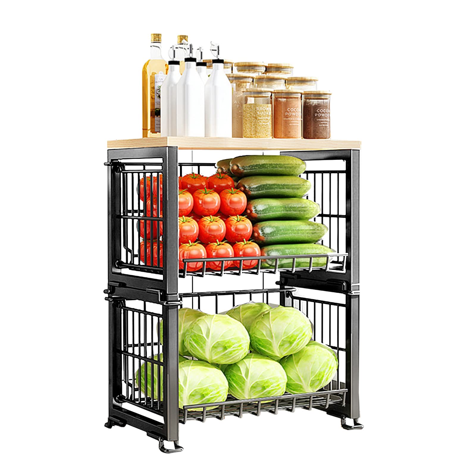 FUNOMOCYA Gewürzregal 3-stufig | Stufenregal Für Küche & Bad - Stapelbar & Weiß