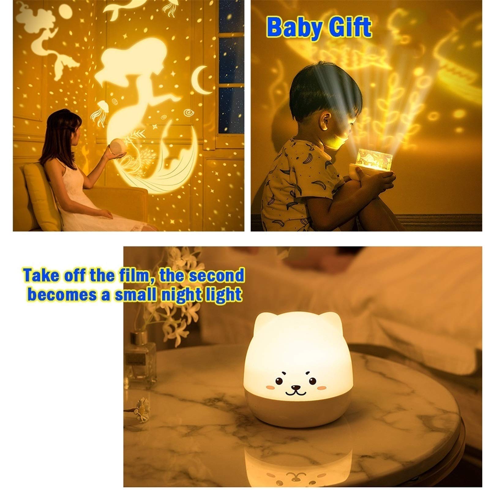 YXCKG Proyector Estrellas para Dormitorio Luz De Noche para Niños, 360° Rotación Iluminación Infantil Nocturna, Regalos Mujer, Niño Duerma En Paz