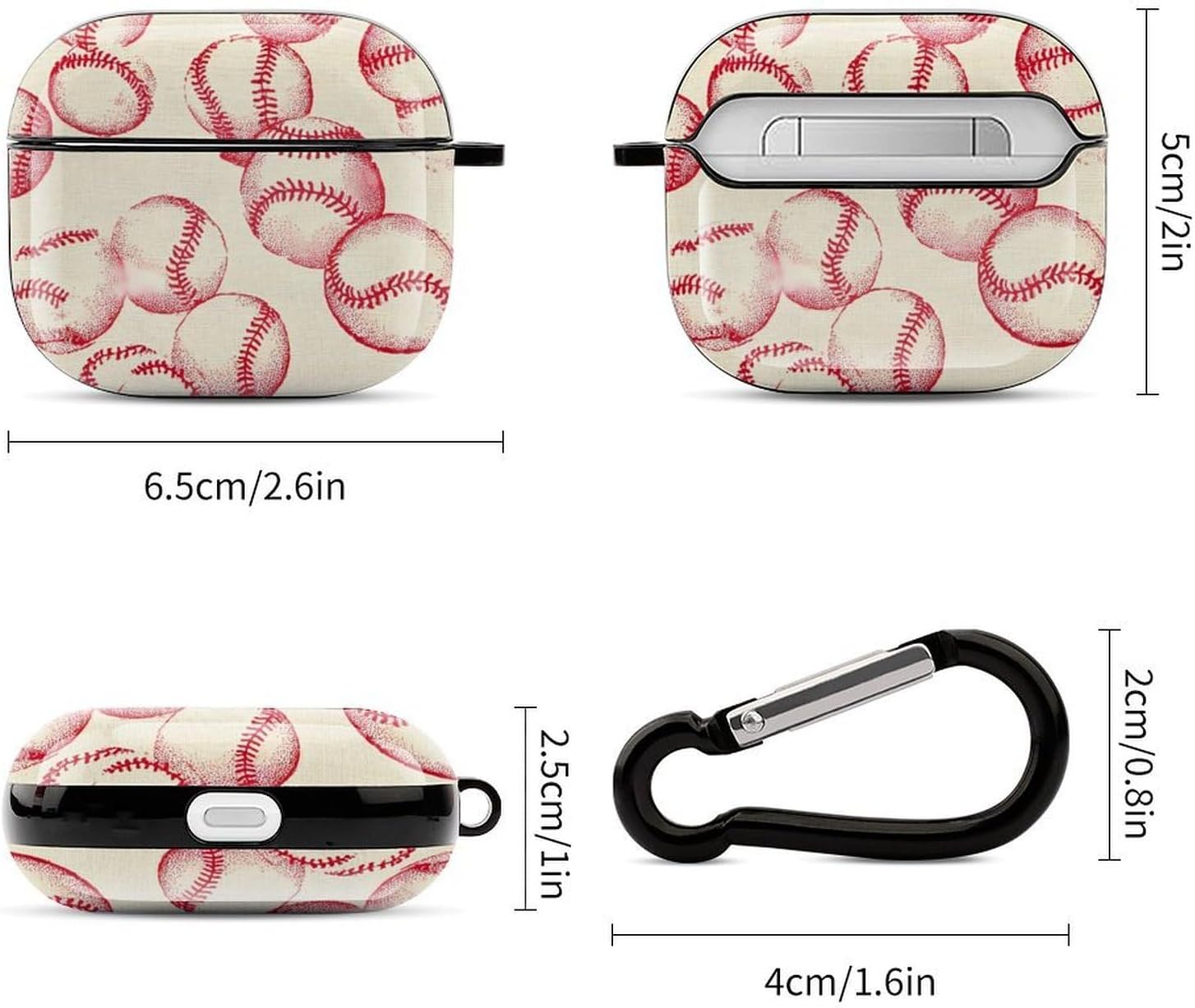 Abstract Baseball Cute Earbud Case Shockproof Headphone Cases image 2